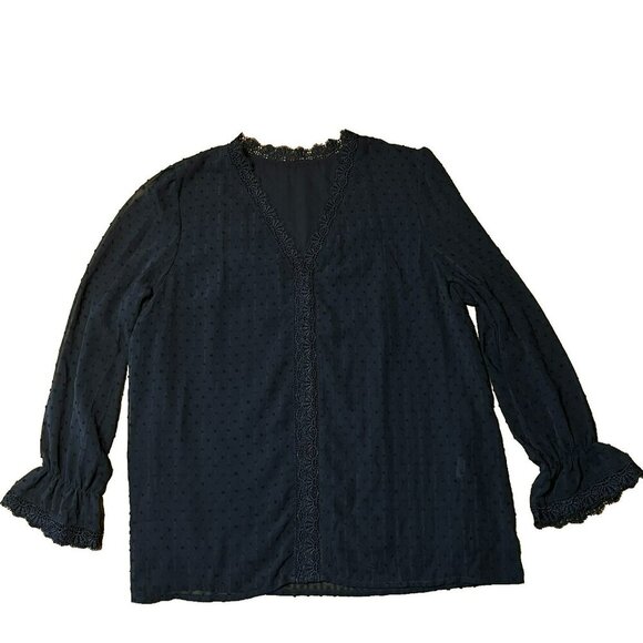 Unbranded Top 1X Bishop Sleeve Semi Sheer Goth Wimsigoth Fairy Grunge Romantic - Picture 2 of 8